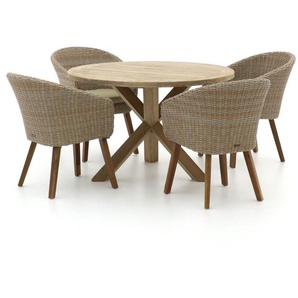 Intenso Tropea/ROUGH-Y ø 120 cm Gartenmöbel-Set 5-teilig
