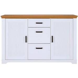 Inter Link Maluno Kommode Massivholz Kiefer Weiß/Oak Colori