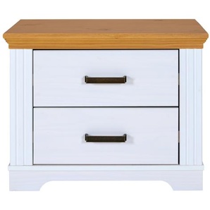 Inter Link Maluno Nachtkommode Massivholz Kiefer Weiß/Oak Colori