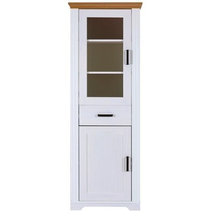 Inter Link Maluno Säulenvitrine Massivholz Kiefer Weiß/Oak Colori
