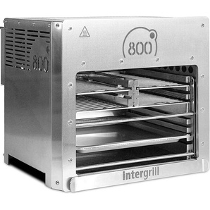Intergrill 800° Gasgrill XXL Steakgrill Hochleistungsgrill Profi Qualität 24,8kg Oberhitzegrill Doppel-Brenner Edelstahl inkl. 3 Grillroste Gastroschale Schutzschublade Griff Elektroimpulszündung IG-800-015