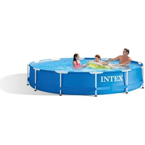 Intex - 28212 Metall Frame Pool Set 366 cm x 76 cm mit Pumpe Schwimmbecken