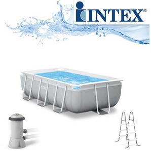 Intex - Frame Pool Set Prism Quadra 300 x 175 x 80 cm Rechteckpool Set