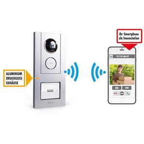 iP Video WLAN Türsprechstation Silber ALUMINIUM für Smartphone
