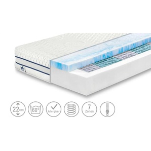 IRISETTE Tonnentaschenfederkernmatratze  Gel-active® TTFK ¦ weiß ¦ Maße (cm): B: 80 H: 24