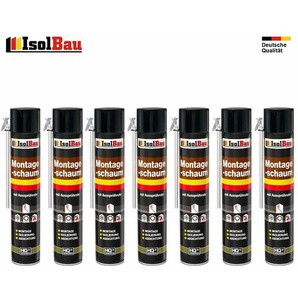 Isolbau Montageschaum 7 Dose 750 ml Bauschaum 1K PU Schaum mit Aussprührohr
