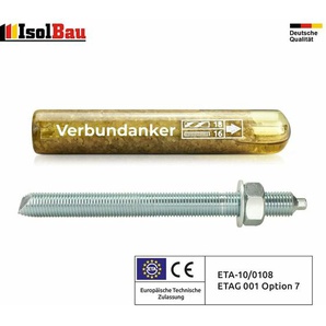 Isolbau - Verbundankerpatrone + Ankerstange set M8 M10 M12 M16 M20 M24 Mörtelpatrone Menge: 50 Stk. Größe: verank M8 + ans M8 x 110mm