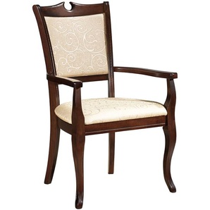 Italienischer Design Stühle in Beige und Walnussfarben (2er Set)