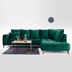 Jack & Alice Ecksofa Polich Dunkelgrün Samt 288x92x245 cm