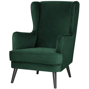 Jack & Alice Ohrensessel Limeri Dunkelgrün Samt 73x107x96 cm (BxHxT)