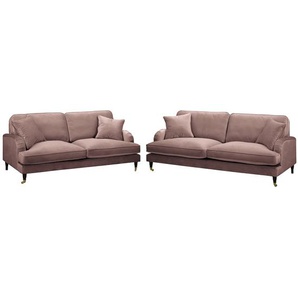 Polstergarnitur I 3-2 Pink/Mauve Samt Pauno 211 x 85 x 96cm Glamour