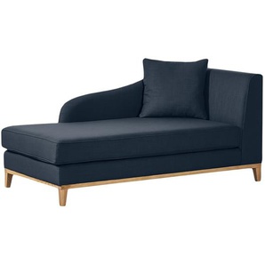 Recamiere Blau/Dunkelblau Webstoff 165 x 77 x 82cm Armlehne davorstehend rechts Skandi Eiche