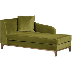 Recamiere Grün/Olivgrün Samt 165 x 77 x 82cm Armlehne davorstehend links Skandi