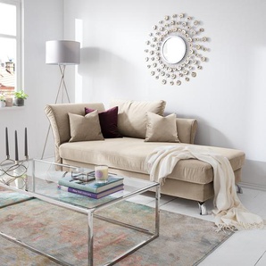 Recamiere Habay Beige/Hellbeige Webstoff 178 x 84 x 105cm Armlehne davorstehend links Glamour