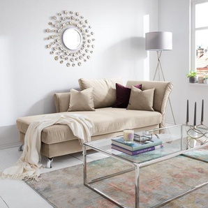 Recamiere Habay Beige/Hellbeige Webstoff 178 x 84 x 105cm Armlehne davorstehend rechts Glamour