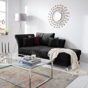 Jack & Alice Recamiere Habay Schwarz Microfaser 190x86x87 cm mit Schlaffunktion und Bettkasten