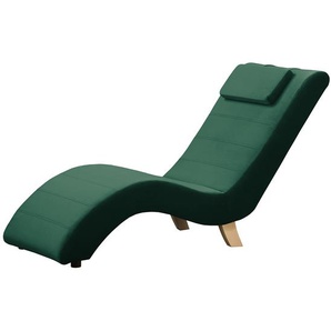 Relaxliege Sandon II Grün/Dunkelgrün Samt Ravi 160 x 86cm