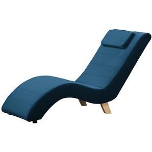 Relaxliege Sandon II Blau/Marineblau Samt Ravi 160 x 86cm
