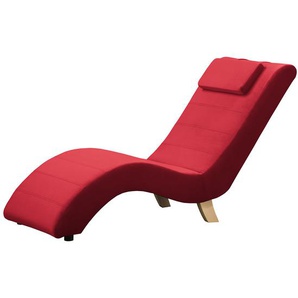 Relaxliege Sandon II Rot/Weinrot Samt Ravi 160 x 86cm