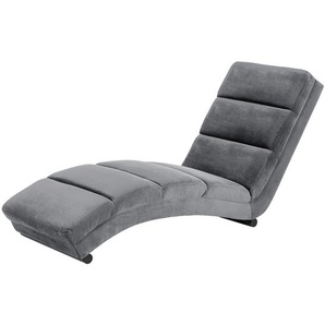 Relaxliege Seaham Grau/Dunkelgrau Samt 60 x 82 x 170cm