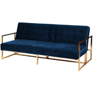 Jack & Alice Schlafsofa Cocora Marineblau Samt 187x82x90 cm mit Schlaffunktion