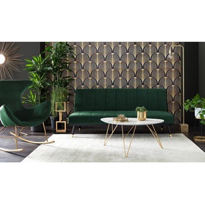Schlafsofa Lemming Grün Samt 181 x 82 x 83cm Glamour