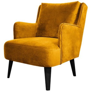 Sessel Bariri I Gelb/Senfgelb Samt 67 x 90 x 80cm
