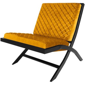Jack & Alice Sessel Bourke II Senfgelb Samt 64x73x75 cm (BxHxT)