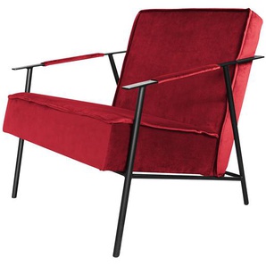 Sessel Canoas II Rot/Rot Samt Ravi 66 x 75 x 75cm