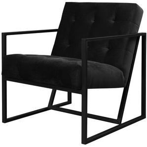 Sessel I Microfaser Schwarz/Schwarz Webstoff 71 x 74 x 86cm