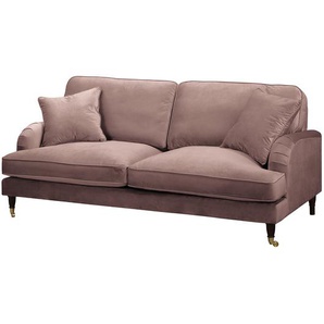 2-Sitzer Sofa mit Rollen Pink/Mauve Samt Pauno 190 x 85 x 96cm Glamour