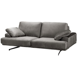 Sofa Hendra II 2-Sitzer Grau/Grau Samt Onoli 220 x 86 x 109cm Glamour