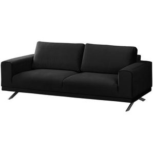 Sofa Lorcy 2,5-Sitzer Schwarz/Anthrazit Webstoff 216 x 81 x 89cm Glamour