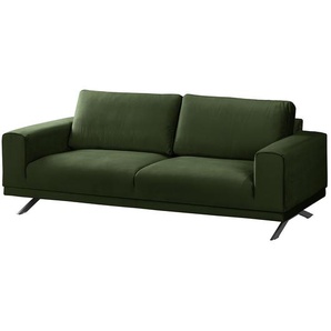 Sofa Lorcy 2,5-Sitzer Grün/Antikgrün Webstoff 216 x 81 x 89cm Glamour