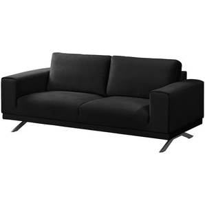 Sofa Lorcy 2-Sitzer Schwarz/Anthrazit Webstoff 196 x 81 x 89cm Glamour