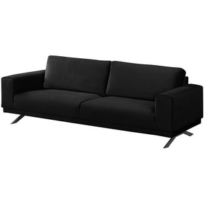 Jack & Alice Sofa Lorcy 3-Sitzer Anthrazit Samt 236x81x89 cm