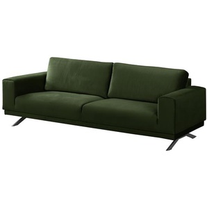 Sofa Lorcy 3-Sitzer Grün/Antikgrün Webstoff 236 x 81 x 89cm Glamour