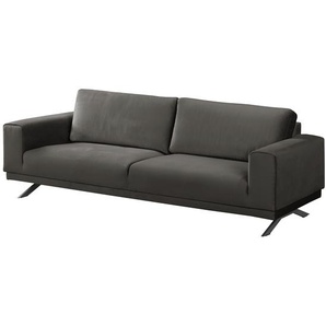 Sofa Lorcy 3-Sitzer Grau/Grau Webstoff 236 x 81 x 89cm Glamour