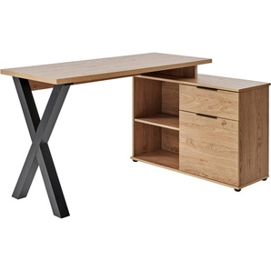 Jahnke Eckschreibtisch X-CLUB C 40 E (1-St), Eckschreibtisch, wechselseitig montierbar, X-Gestell