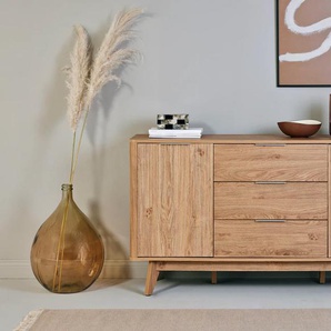Jahnke Sideboard »WAVE SB 150«, (1 St.), Sideboard, Retro-Stil, Front in Wellendesign, Breite ca. 150 cm