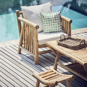 Jan Kurtz Fred Sessel Teak inkl. Kissen Natur/Weiß