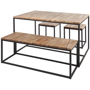 Jan Kurtz Holzmöbelset Alois aus Robinie mit Stahlrohr pulverbeschichtet