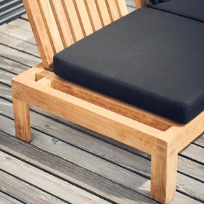 Jan Kurtz Korfu Eckelement Teak inkl. Kissen schwarz