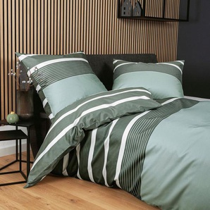 Janine Bettwäsche J. D. 8468, Mako-Satin, 3 teilig, Bettwäsche im Streifen-Design in verschiedenen Qualitäten