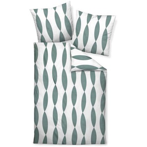 Janine Bettwäsche J.d., Grün, Titan, Salbeigrün, Textil, Graphik, 155 cm, Textiles Vertrauen - Oeko-Tex®, bügelfrei, pflegeleicht, atmungsaktiv, hautfreundlich, saugfähig, schadstoffgeprüft, Schlaftextilien, Bettwäsche, Bettwäsche