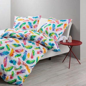 Janine Bettwäsche Modern Art 4214542145 09 155x200,80x80, Mako-Satin, mit Reißverschluss