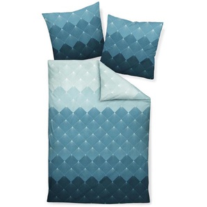 Janine Bettwäsche moments, Blau, Grün, Textil, Graphik, 135 cm, Textiles Vertrauen - Oeko-Tex®, bügelfrei, pflegeleicht, atmungsaktiv, hautfreundlich, saugfähig, schadstoffgeprüft, Schlaftextilien, Bettwäsche, Bettwäsche