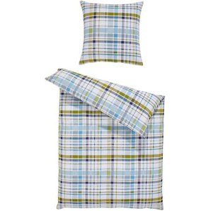 Janine Bettwäsche Tango , Blau, Grün, Türkis , Textil , Karo , 155 cm , Textiles Vertrauen - Oeko-Tex® , bügelfrei, pflegeleicht, atmungsaktiv, hautfreundlich, saugfähig, schadstoffgeprüft , Schlaftextilien, Bettwäsche, Bettwäsche, Seersucker-Bettwäsche