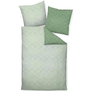 Janine Mako-Satin Bettwäsche - grün - Materialmix - 27 cm - 3,7 cm | Möbel Kraft