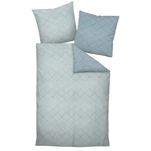 Janine Mako-Satin-Wende Bettwäsche Rauten - blau - Materialmix - 135 cm | Möbel Kraft